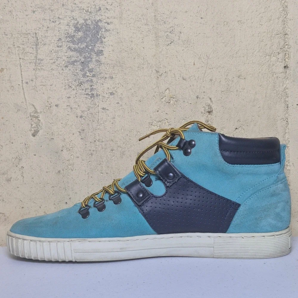 KG Kurt Geiger High Top Sneakers Mens 43 (US 10.5) Blue Suede Leather